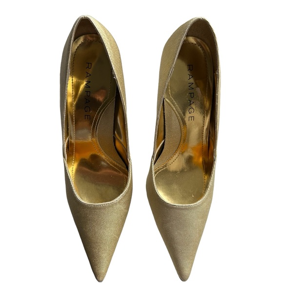 Rampage Maria Women’s Gold Pointed Toe Stilettos Size 8.5 M - Picture 2 of 5
